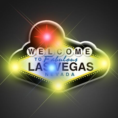 Light Up Welcome to Las Vegas دبابيس طية صدر السترة المضيئة الوامضة LED (مجموعة من 25) in Kuwait