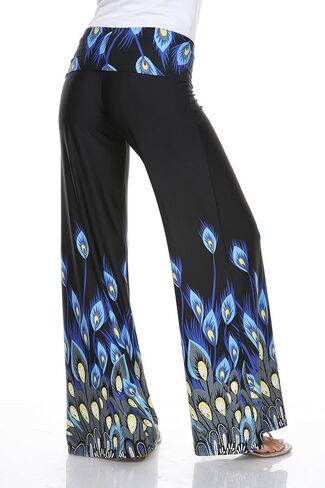 white mark Women's Super Soft Wideleg Lounge Printed High Waist Stretch Palazzo Pants in Saudi Arabia