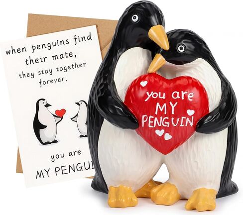 Anniversary Wedding Gifts for Women Men, Handcrafted Birthday Gift for Her Him Couple, I Love You Birthday Gift for Wife Husband, Penguin Figurine for Boyfriend Girlfriend in Saudi Arabia