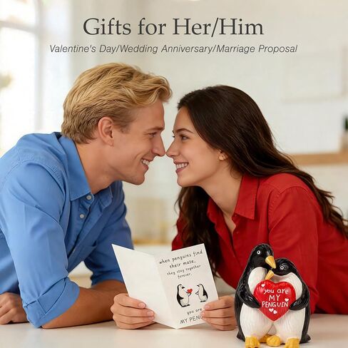 Anniversary Wedding Gifts for Women Men, Handcrafted Birthday Gift for Her Him Couple, I Love You Birthday Gift for Wife Husband, Penguin Figurine for Boyfriend Girlfriend in Saudi Arabia