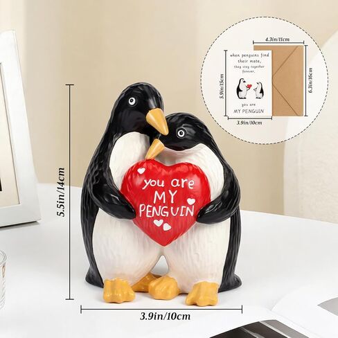 Anniversary Wedding Gifts for Women Men, Handcrafted Birthday Gift for Her Him Couple, I Love You Birthday Gift for Wife Husband, Penguin Figurine for Boyfriend Girlfriend in Saudi Arabia