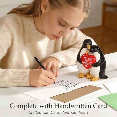 Anniversary Wedding Gifts for Women Men, Handcrafted Birthday Gift for Her Him Couple, I Love You Birthday Gift for Wife Husband, Penguin Figurine for Boyfriend Girlfriend in Saudi Arabia