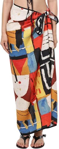 Amazhiyu Women's 100% Linen Sarong Wrap Graphic Printed Beach Swimsuit Cover Up in Kuwait