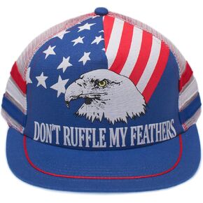 Classic 3 Stripe Don’t Ruffle My Feathers Hat Flat Bill Adult One-Size Cap Multi in Saudi Arabia