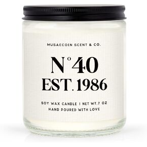 40th Birthday Gifts Women, 1986 Birthday Gifts for Women Men, Turning 40 Year Old Birthdays Decorations for Wife, Mom, Sisters, Friends, Happy 40th Bday Candle, Lavender, 7oz in Saudi Arabia