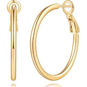 Fanglcy Gold Hoop Earrings Gold Earrings for Women 14K Gold Hoop Earrings for Women Earring Hoops Large Hoops Earring for Women 25/30/35/40/45/50/55mm in Saudi Arabia