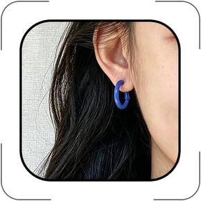 Colorful Round Hoop Earrings for Women 80s 90s Classic Small Hoop Earrings Retro Neon Candy-Colored Circle Dangle Earrings Jewelry for Party Birthday Gift in Saudi Arabia