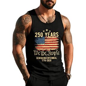 Mens American Flag Tank Tops 250 Anniversary USA Sleeveless Shirt Patriotic Gym Muscle Sleeveless Shirts Beach Tees in Saudi Arabia