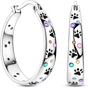 925 Sterling Silver Hoop Earrings for Women | Hypoallergenic Lightweight Twisted Huggie Earrings Colorful Cubic Zirconia Lever Back Pet Claws in Saudi Arabia