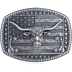Cowboy Belt Buckle Turquoise Longhorn Bull Belt Buckle Western Accessorise for Women Men in Saudi Arabia