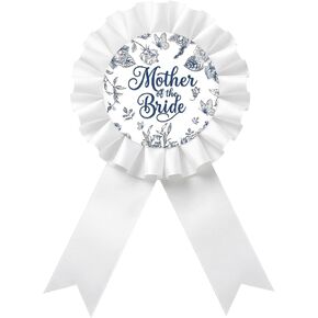 Blue Mother of the Groom Tinplate Badge Pin - Blue Tiole Groom to Be Brooch Pin, White Rosette Bridal Shower Award Ribbon Button for Mom, Wedding /Bachelorette /Engagement Announcement Party Party Decoration in Saudi Arabia