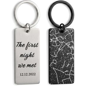Personalized Star Map Keychain, The First Night We Met Key Chains, Father Day Gifts for Husband, Constellation Map Gifts for Couple in Saudi Arabia