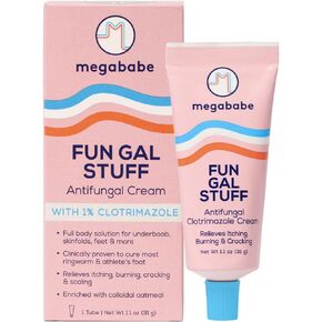 Megababe Fun Gal Stuff | Antifungal Cream with 1% Clotrimazole | Full Body Solution for Underboob, Skinfolds, Feet & More | Relieves Itching, Burning, Cracking & Scaling | 1.1 oz in Kuwait