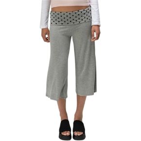 Thopavenoir Women Fold Over Wide Leg Capri Pants Casual Low Rise Gaucho Pants Lounge Pajamas Cropped Pants Pj Bottoms in Saudi Arabia