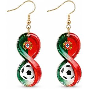 World Soccer Cup Earrings for Women Soccer Ball Earrings National Flag Infinity Dangle Game Day Sports Fan Jewelry Mom Party Favors Gifts in Saudi Arabia