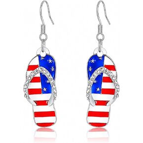 Patriotic Earrings for Women, 4th of July Earrings with 250 Anniversary USA Flag Design, Red White Blue Dangle Earrings for Fourth of July Outfit Women, American Independence Day Jewelry in Saudi Arabia