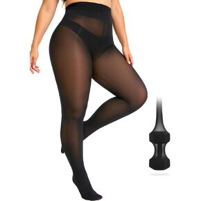 Plus Size Indestructible Tights for Women Black 60D Pantyhose Rip Resistant Control Top Stockings Reinforced Toes in Saudi Arabia