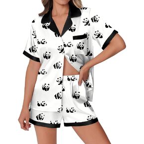 ELESOL 2 Pcs Pajama Sets Animal Print Housewaer Causal Homewear Satin Lounge Set in Saudi Arabia
