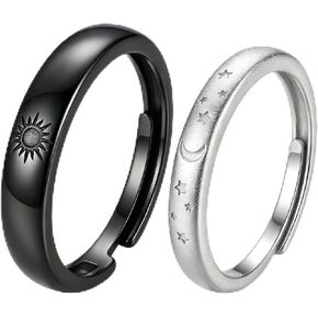 Couples Rings 925 Sterling Sliver Sun and Moon Rings Matching Jewelry Gifts for Women Lover in Saudi Arabia