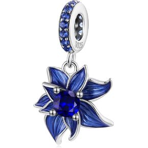 Blue Lotus Pendant 925 Sterling Silver Charm, Exquisite Decorative Bead Compatible with Classic Bracelets in Saudi Arabia