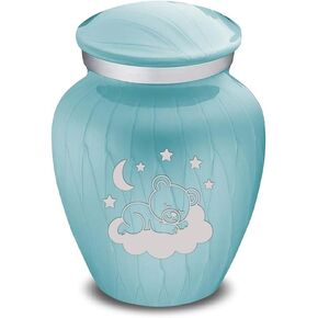 Geturns Embrace Mini Custom Urn for Ashes – Pearl Light Pink Personalized Sleeping Teddy Memorial Keepsake | 3.5 lbs in Saudi Arabia