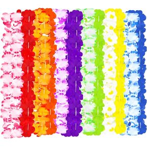 12 PCS Hawaiian Leis Party Decorations, Colorful Tropical Flower Necklaces for Luau Party, Beach Theme, Birthday, Summer Party Supplies in Saudi Arabia