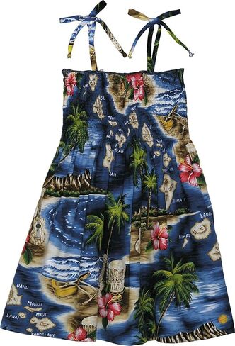 RJC Girls Hibiscus Hawaiian Islands Elastic Tube Dress in Kuwait