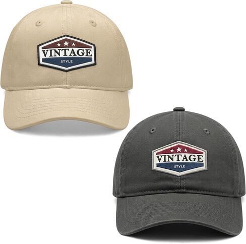 Baseball Cap for Men Women Vintage Style Deco, Fashionable Golf Dad Hat Adjustable Washed Cotton Hat in Kuwait