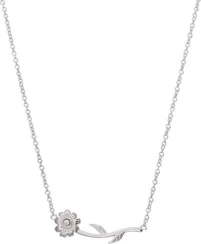 Alex and Ani MDD Daisy Inline Necklace, Brass Shiny Silver in Kuwait