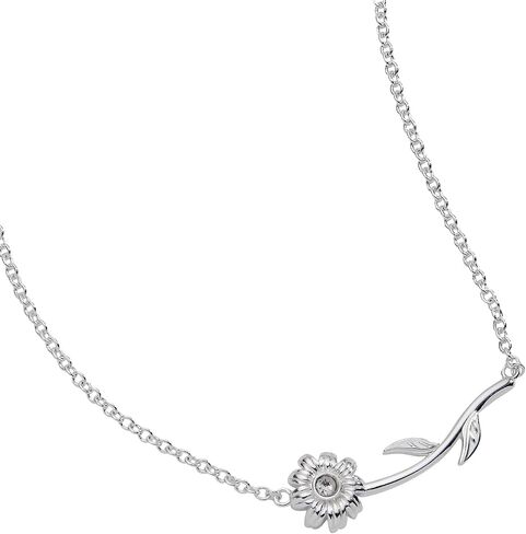 Alex and Ani MDD Daisy Inline Necklace, Brass Shiny Silver in Kuwait