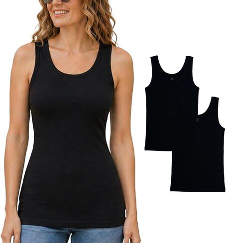 Women’s Premium Cotton Modal Tank Top – Slim Fit Stretch Cami Scoop Neck Ultra-Soft Breathable Sleeveless Layering Essential in Saudi Arabia
