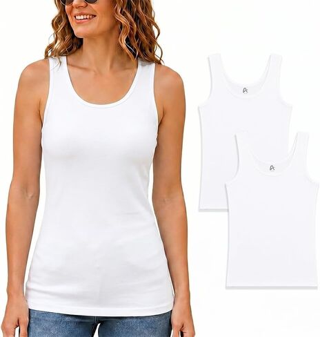 Women’s Premium Cotton Modal Tank Top – Slim Fit Stretch Cami Scoop Neck Ultra-Soft Breathable Sleeveless Layering Essential in Saudi Arabia