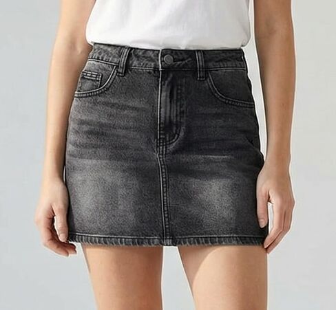 Denim Mini Skirt for Women Low Waisted Regular Fit Comfort Cute Casual Jean Skirt with Pockets in Kuwait