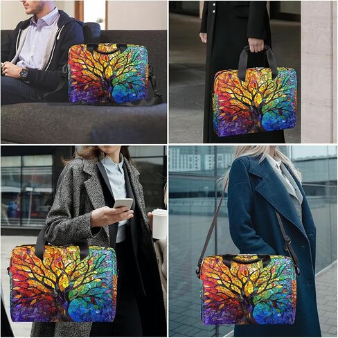 16in Laptop Bag for Women Men Rainbow Tree Of Life Waterproof Computer Carrying Messenger Case Handbag Shoulder Briefcase Notebook Portable Work Tablet Messenger Bags Laptops Tablets in Saudi Arabia
