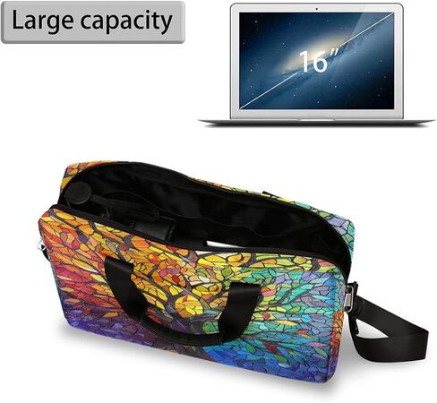 16in Laptop Bag for Women Men Rainbow Tree Of Life Waterproof Computer Carrying Messenger Case Handbag Shoulder Briefcase Notebook Portable Work Tablet Messenger Bags Laptops Tablets in Saudi Arabia