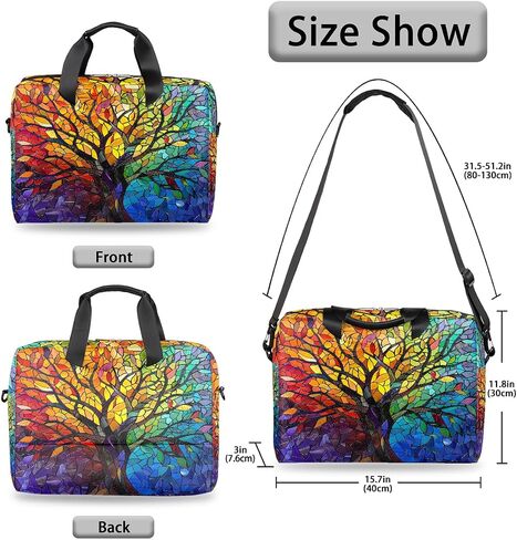 16in Laptop Bag for Women Men Rainbow Tree Of Life Waterproof Computer Carrying Messenger Case Handbag Shoulder Briefcase Notebook Portable Work Tablet Messenger Bags Laptops Tablets in Saudi Arabia