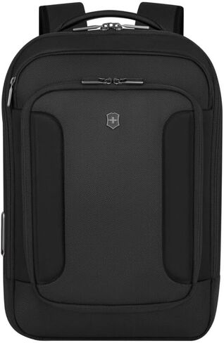 حقيبة ظهر مدمجة من Victorinox Werks Traveler 7.0، حقيبة ظهر مزودة بكمبيوتر محمول مقاس 14 بوصة ومقصورة للكمبيوتر اللوحي مقاس 11 بوصة، باللون الأسود in Kuwait
