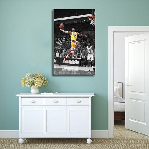 NICRX LeBron Poster James Poster 4 Canvas Poster Wall Art Decor Print Picture Paintings for Living Room Bedroom Decoration Unframe: Unframe:12x18inch(30x45cm) in Saudi Arabia