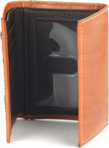 ARIAT Trifold Floral Embossed Logo Wallet, Nutmeg in Kuwait