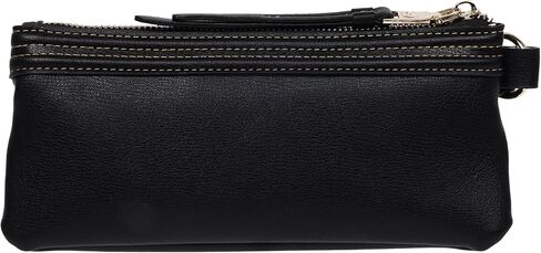 True Religion Women's Bombe Horseshoe Wristlet Wallet with Zip Closure, Black in Kuwait