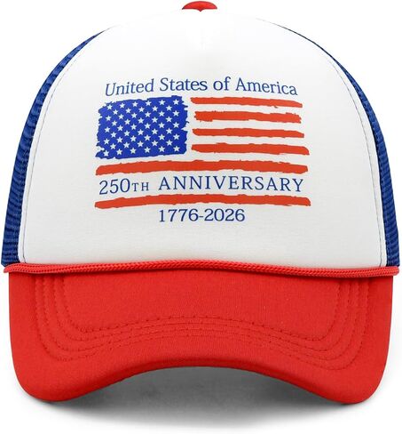 Waldeal 250th Anniversary USA Hat, Adjustable Snapback Mesh Back American Flag Patriotic Baseball Cap for Women & Men in Kuwait