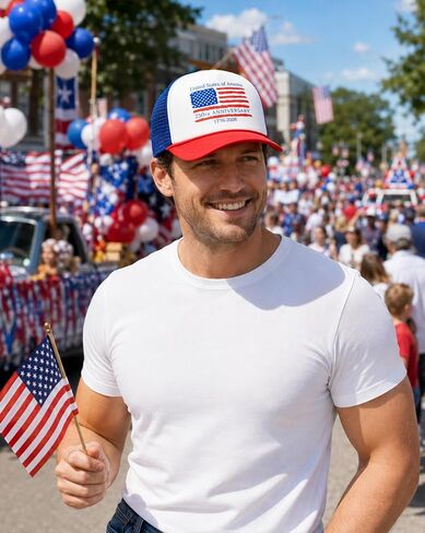 Waldeal 250th Anniversary USA Hat, Adjustable Snapback Mesh Back American Flag Patriotic Baseball Cap for Women & Men in Kuwait