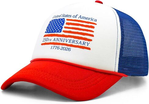 Waldeal 250th Anniversary USA Hat, Adjustable Snapback Mesh Back American Flag Patriotic Baseball Cap for Women & Men in Kuwait