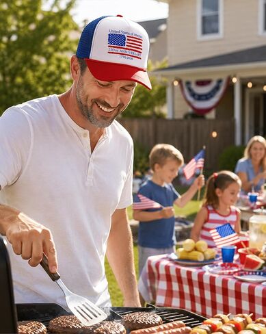 Waldeal 250th Anniversary USA Hat, Adjustable Snapback Mesh Back American Flag Patriotic Baseball Cap for Women & Men in Kuwait