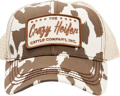 Idyllwind Women's Women's Crazy Heifer Cow Print Baseball Cap - IWASP24BC12-BN One Size Brown in Saudi Arabia
