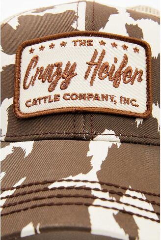 Idyllwind Women's Women's Crazy Heifer Cow Print Baseball Cap - IWASP24BC12-BN One Size Brown in Saudi Arabia