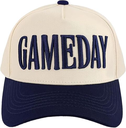 Game Day Hat for Women Men, Vintage Embroidered Cotton Adjustable Trucker Hats, Football Softball Sports Baseball Cap in Kuwait
