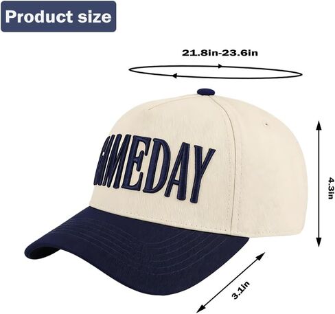 Game Day Hat for Women Men, Vintage Embroidered Cotton Adjustable Trucker Hats, Football Softball Sports Baseball Cap in Kuwait