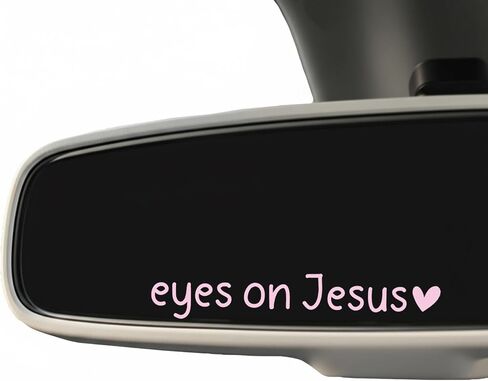 3XEyes on Jesus Sticker, 4 Inch Christian Vinyl Decal with Heart, Inspirational Bible Verse Car Sticker, Faith-Based Rearview Mirror Decal, Religious Gift for Women & Men (White) in Saudi Arabia