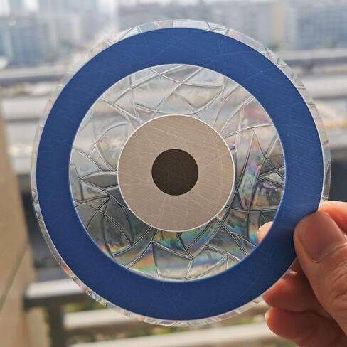 SUPVOX Rainbow Projection Prism Window Cling - Static Glass Sticker Evil Eye Design for Home Office Decoration Creates Colorful Rainbow Light Effects Easy to Apply and Remove in Saudi Arabia